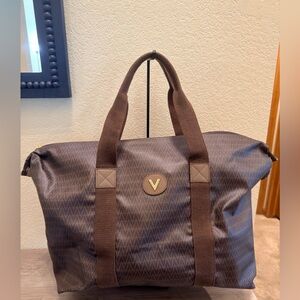 Vintage Mario Valentino Monogram Nylon Weekender Tote Bag